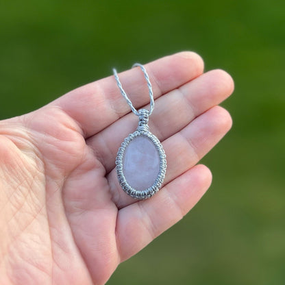 Rosenquarz Kette SIMPLICITY grau Milu Arts and Macrame