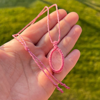 Rosenquarz Kette SIMPLICITY rosa Milu Arts and Macrame