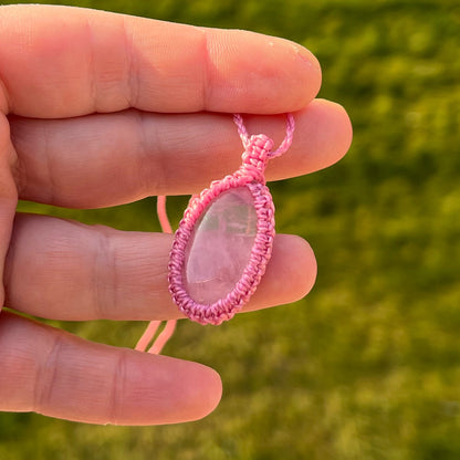 Rosenquarz Kette SIMPLICITY rosa Milu Arts and Macrame