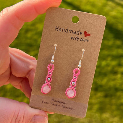 Rosenquarz Ohrringe PURE HARMONY light Milu Arts and Macrame