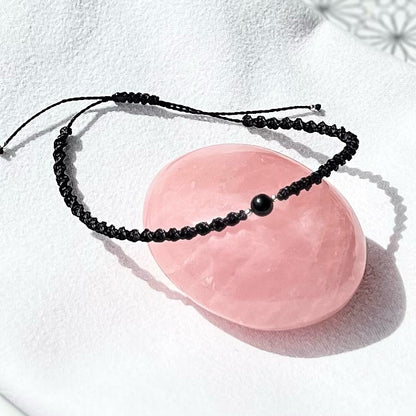 Schwarzer Turmalin Fußkettchen PURE CONNECTION Milu Arts and Macrame