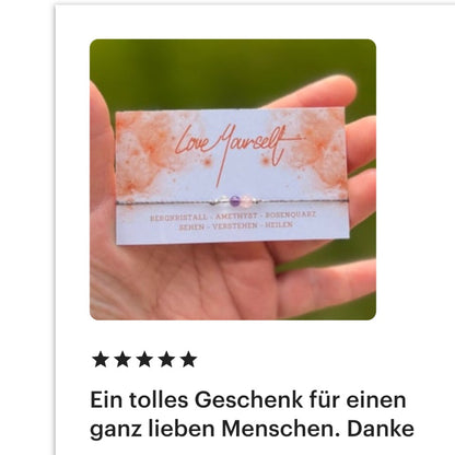 Selbstliebe Heilstein Armband Milu Arts and Macrame