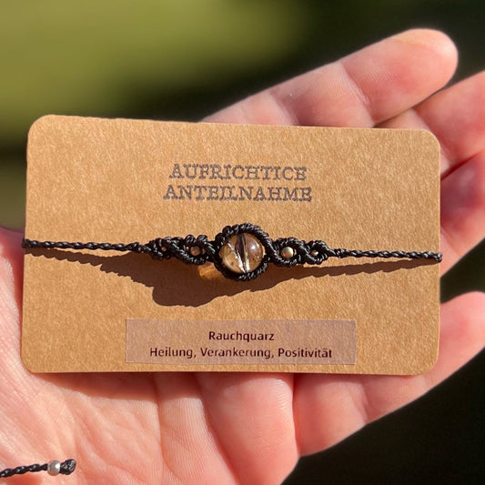 Trauerarmband Rauchquarz Milu Arts and Macrame