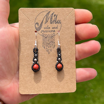 Roter Jaspis Ohrringe Milu Arts and Macrame