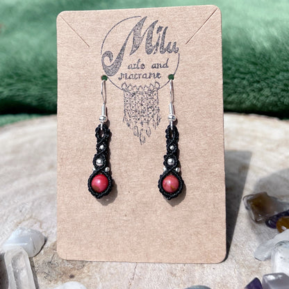 Roter Jaspis Ohrringe Milu Arts and Macrame