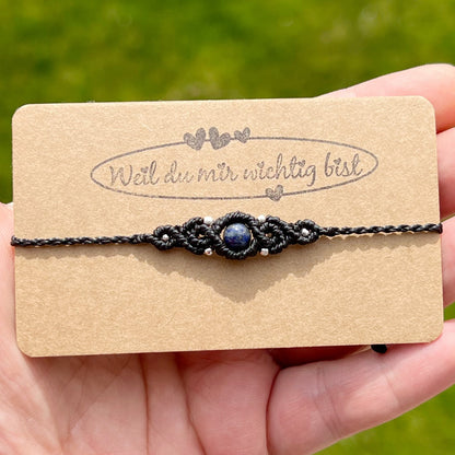 Lapislazuli Armband romantisch Milu Arts and Macrame