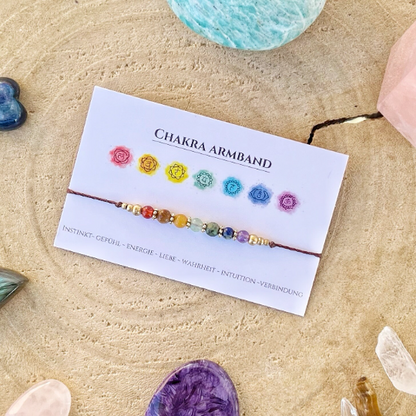 Handgemachtes Chakra Armband in Wunschfarbe