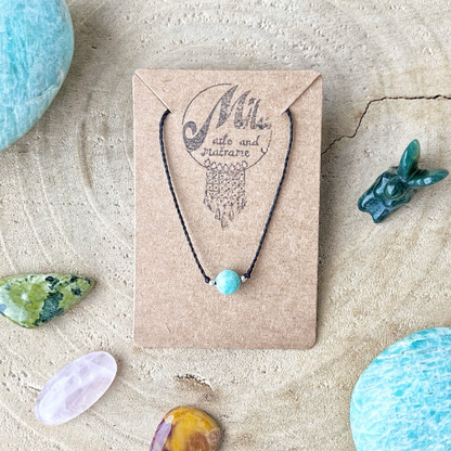 Filigrane Amazonit Kette Milu Arts and Macrame