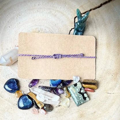 Amethyst Armband ohne Metall Milu Arts and Macrame