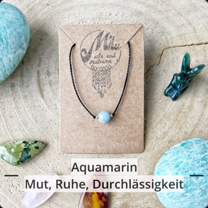Filigrane Kraftkette Aquamarin Milu Arts and Macrame