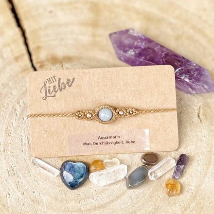 Aquamarin Armband Milu Arts and Macrame