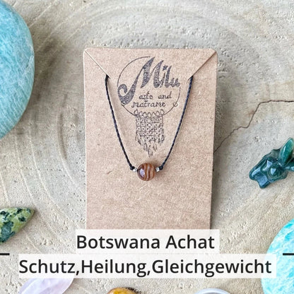 Filigrane Kraftkette Botswana Achat Milu Arts and Macrame