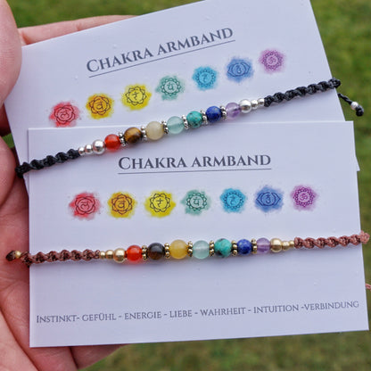 Edles Chakra Armband mit Edelsteinen Milu Arts and Macrame