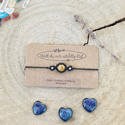 Makramee Armband Citrin Milu Arts and Macrame