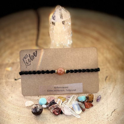 Erdbeerquarz Armband Milu Arts and Macrame