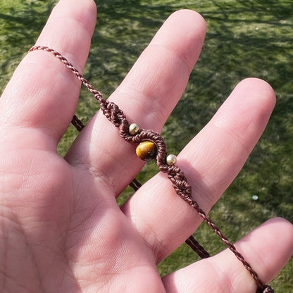 Tigerauge Fußkettchen SOUL FLOW Milu Arts and Macrame