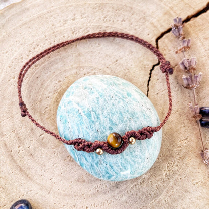 Tigerauge Fußkettchen SOUL FLOW Milu Arts and Macrame