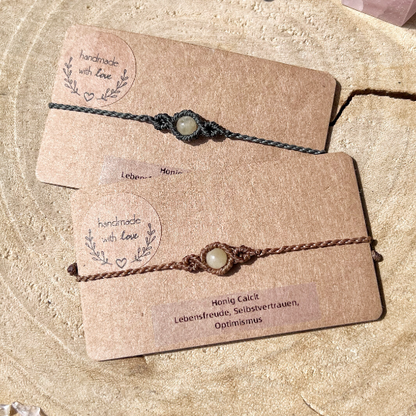 Honig Calcit Armband Milu Arts and Macrame