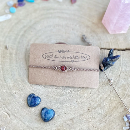 Makramee Armband Karneol Milu Arts and Macrame