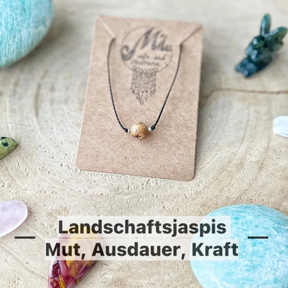 Landschaftsjaspis Kette PURE LINE Milu Arts and Macrame