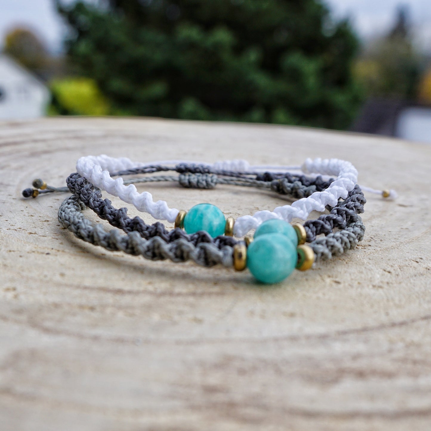Makramee Armband Amazonit