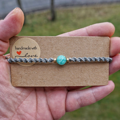 Makramee Armband Amazonit Milu Arts and Macrame