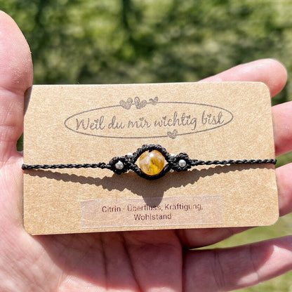 Makramee Armband Citrin Milu Arts and Macrame