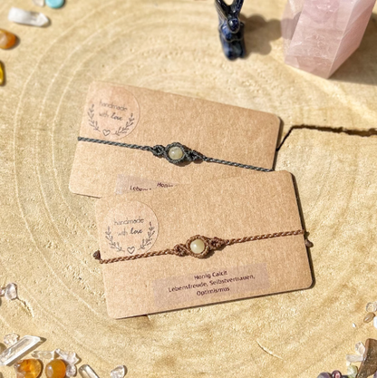 Honig Calcit Armband Milu Arts and Macrame