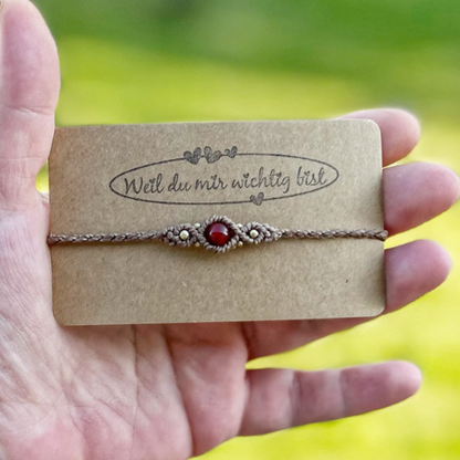 Makramee Armband Karneol Milu Arts and Macrame