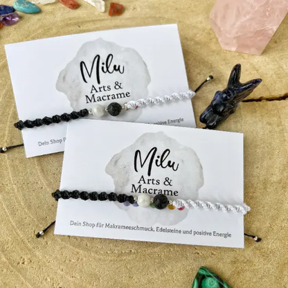 Yin Yang Makramee Armband Milu Arts and Macrame