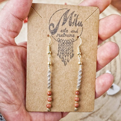 Makramee Ohrringe Goldfluss Milu Arts and Macrame