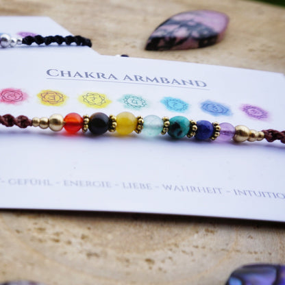 Edles Chakra Armband mit Edelsteinen Milu Arts and Macrame