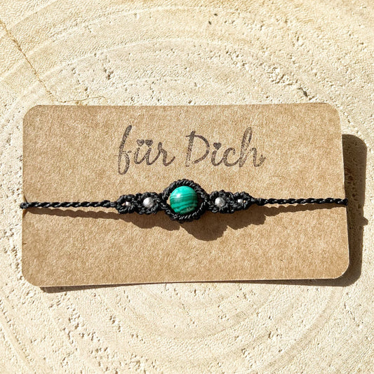 Malachit Armband PURE HARMONY light, handgemacht und der Farbe schwarz 