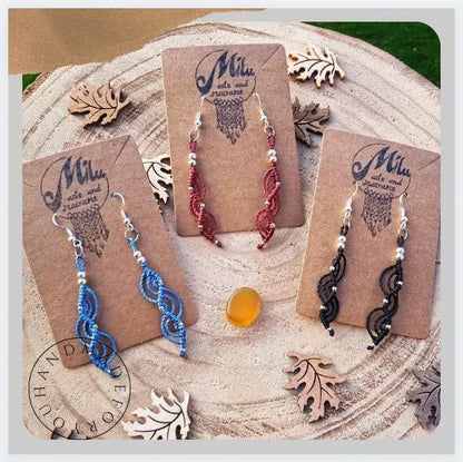 Makramee Ohrringe Welle Milu Arts and Macrame