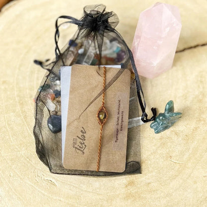 Tigerauge Armband (umspielt) Milu Arts and Macrame