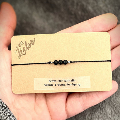 Schwarzer Turmalin Armband Milu Arts and Macrame