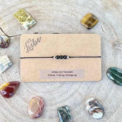 Schwarzer Turmalin Armband Milu Arts and Macrame