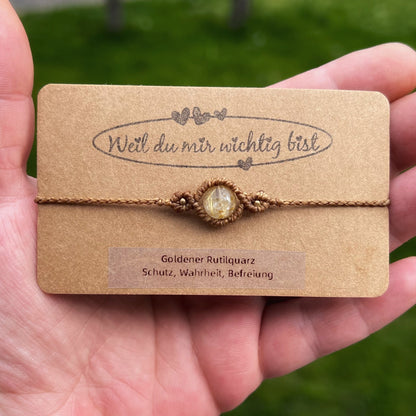 Makramee Armband Rutilquarz Milu Arts and Macrame